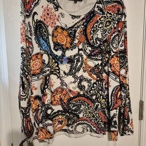 Paisley Print Long Sleeve Top